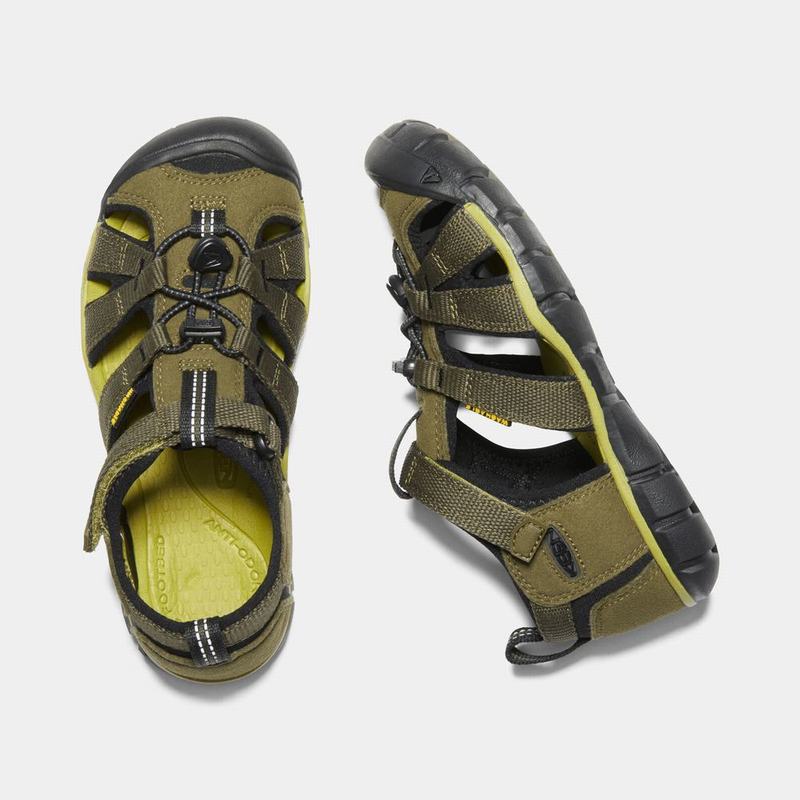 Keen Seacamp II Cnx Sandals Canada - Keen Kids Sandals Olive/Black (HBGJ03856)